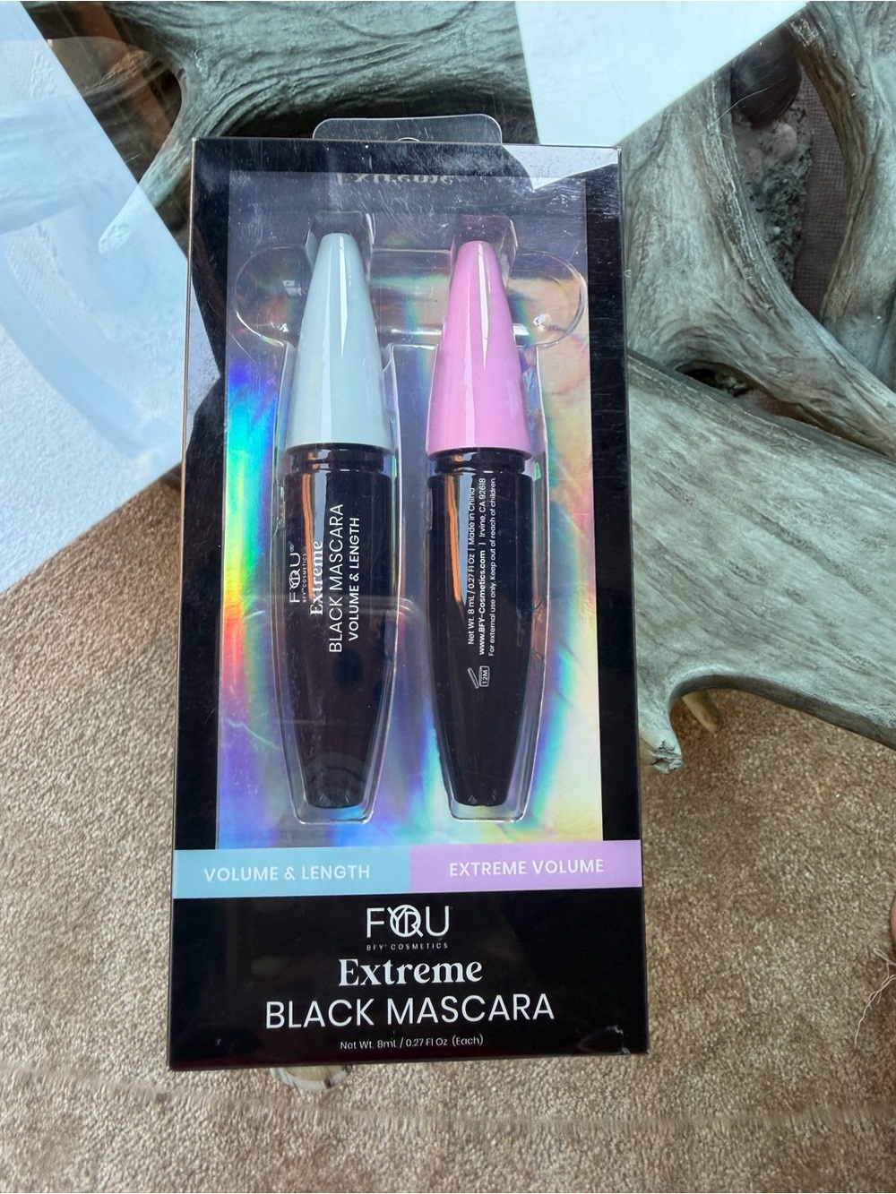 Fou Extreme Black Mascara Duo - Black (White & Pink Caps)
